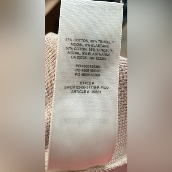 Aritzia Sunday Best Baby Waffle Knit Kick Flare Lounge Pant Deep Cream; size S - Picture 5 of 6